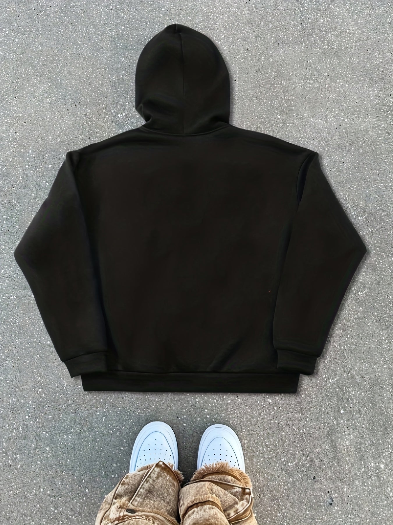 Men'S Autumn And Winter Warm Hoodie with Cross Print And Zipper