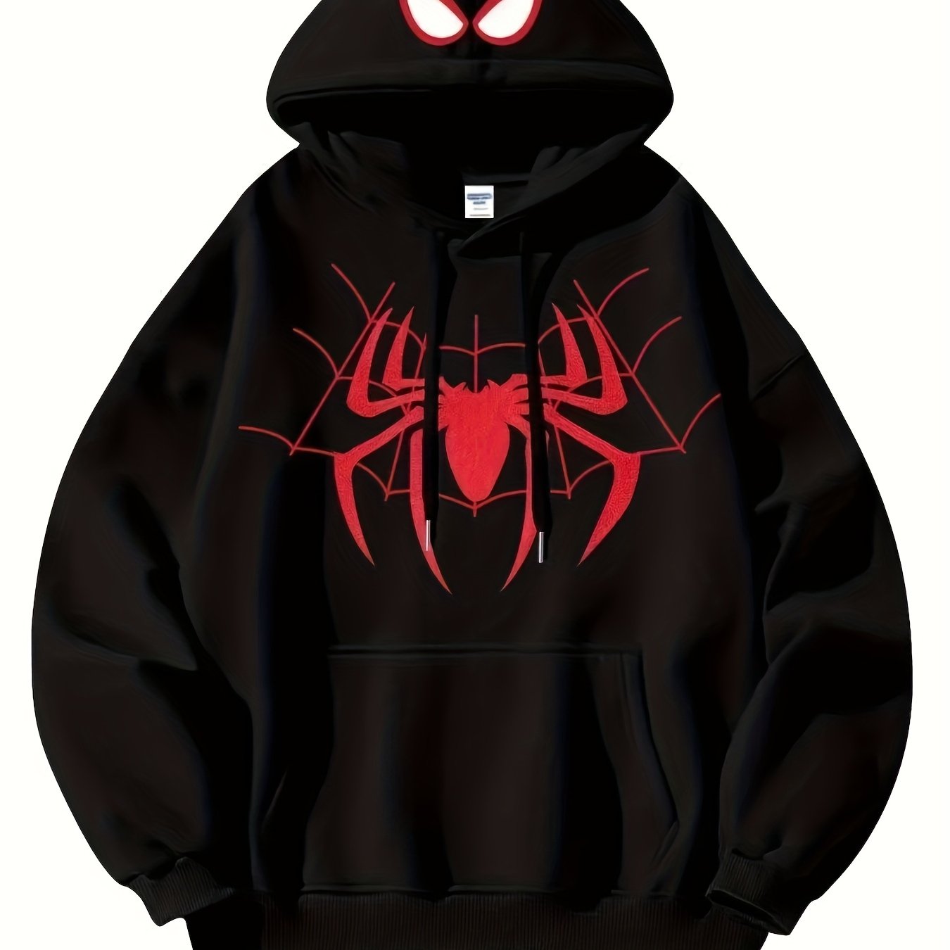 Men'S Spring And Autumn Hoodie Featuring Spider Print Elements