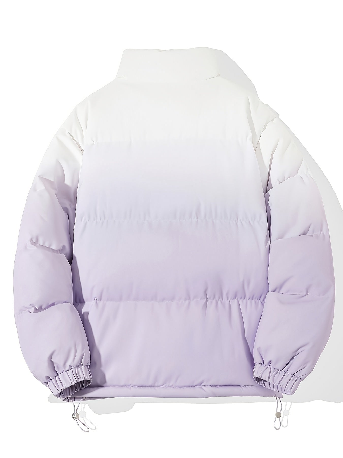 Men Street Style Stand Collar Coat, , Non-Stretch Woven Polyester,Long Sleeve Casual Warm Gradient Jacket for Autumn and Winter