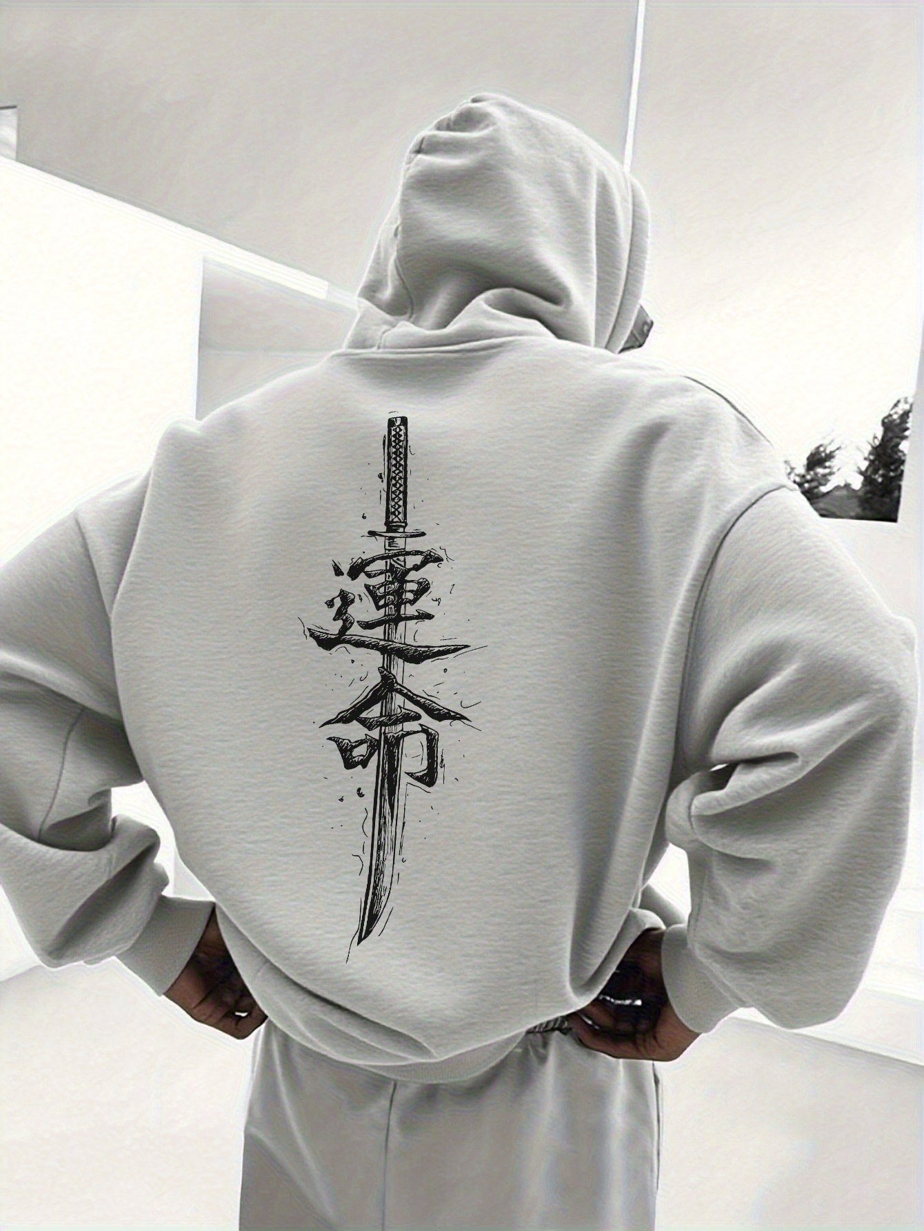 Men's Autumn/Winter Fashion Print Hooded Sweatshirt, Versatile Sporty Casual