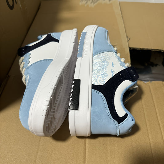 Men'S Minimalist Style Color-Blocked Casual Flat Shoes with Random Oil Painting Prints