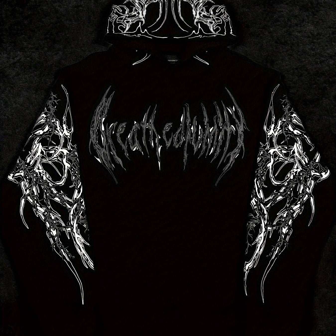 Breathedivinity Men's Printed Hoodie with Kangaroo Pocket