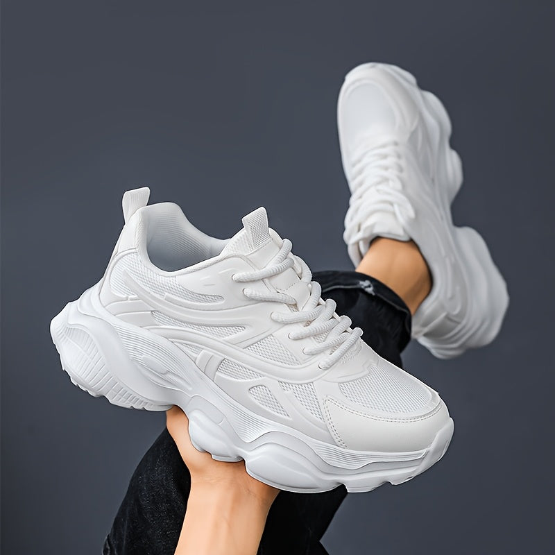 Classic Design of Beige Thick Soled Casual Sports Shoes