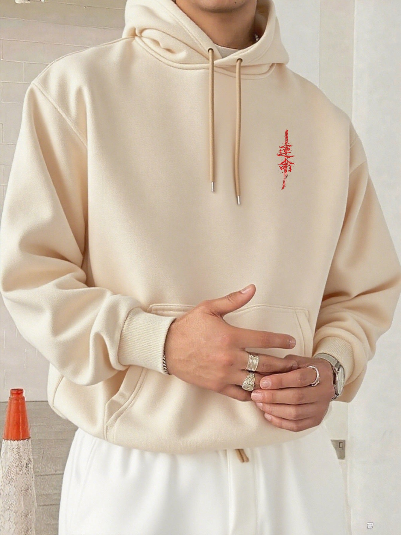 Men's Autumn/Winter Fashion Print Hooded Sweatshirt, Versatile Sporty Casual