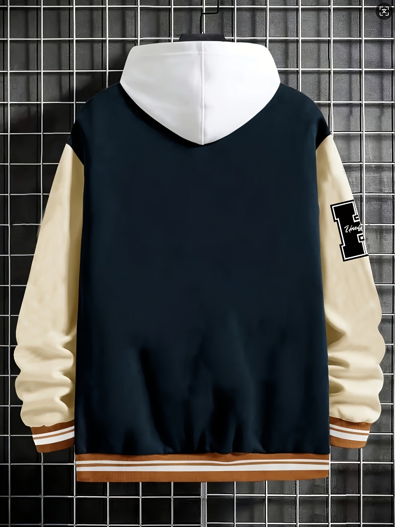 Men's Fashion R-Letter Patchwork Casual Street Style Baseball Jacket - Printed R Letter - Starry OBM