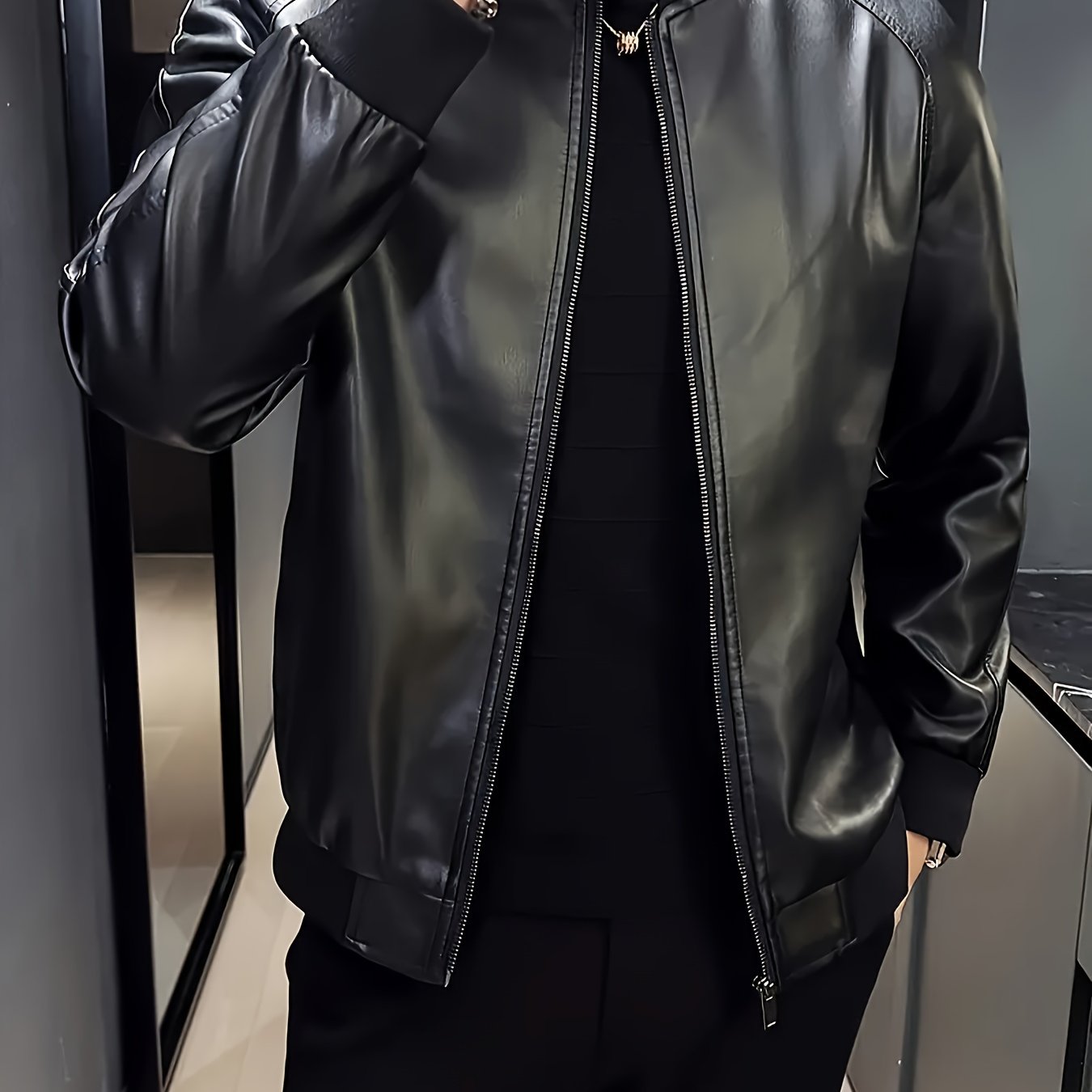 Men's Fashion PU Leather Jacket