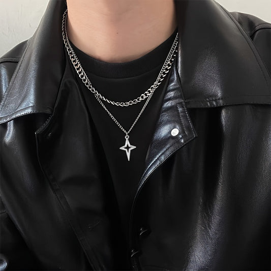 Double-Layer Punk Star Necklace
