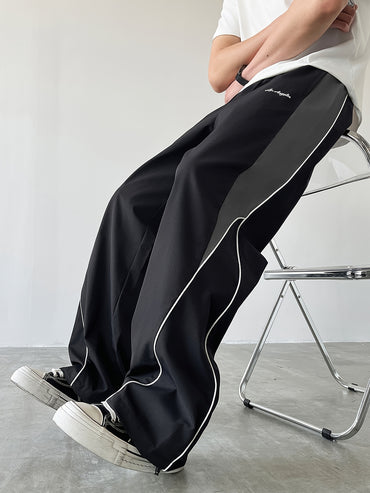 Men's Sporty Long Pants, Trendy Color-blocked Versatile Casual Trousers