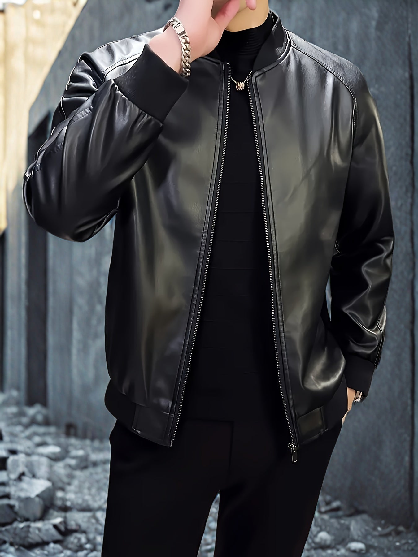 Men's Fashion PU Leather Jacket