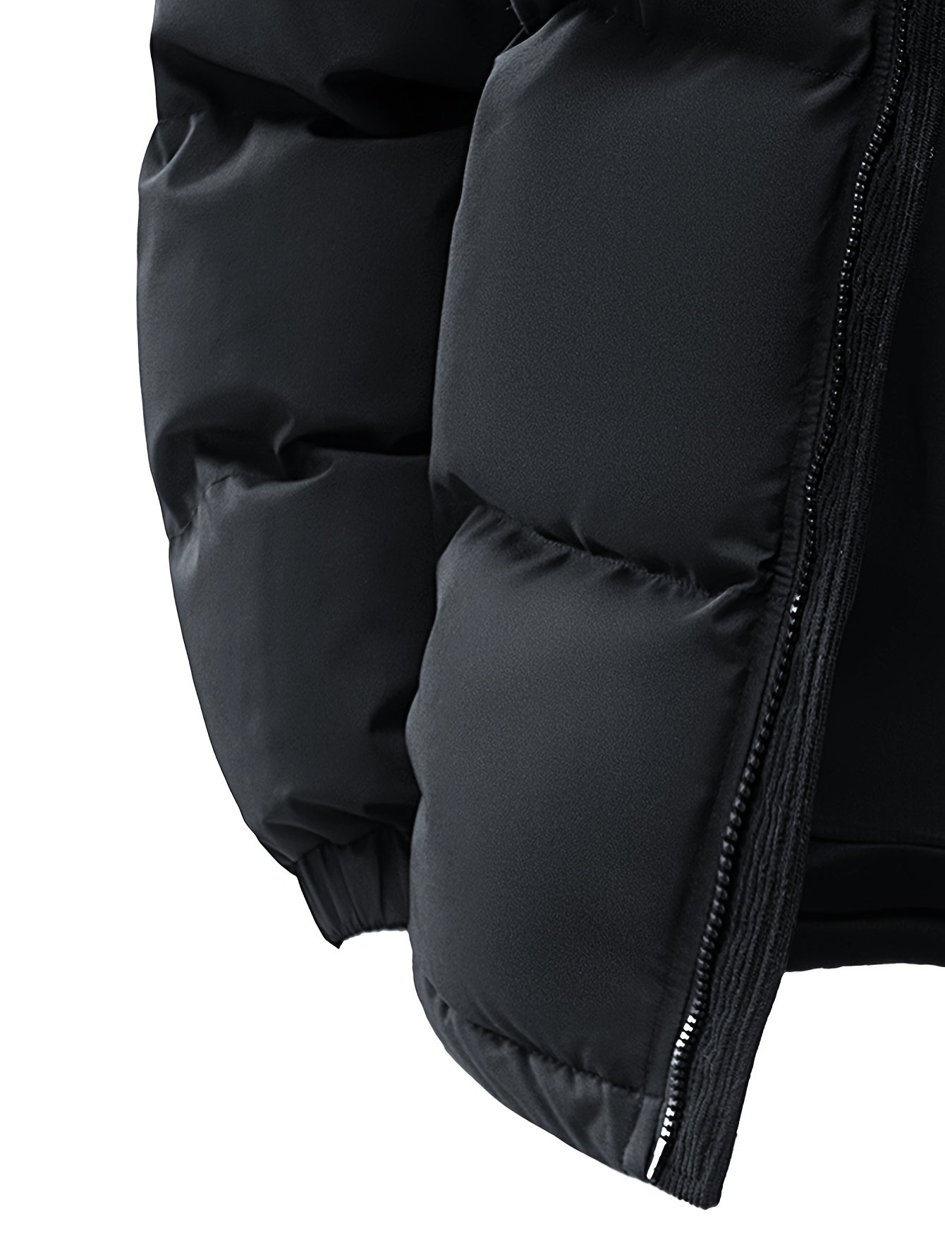 Men's spliced hooded warm jacket