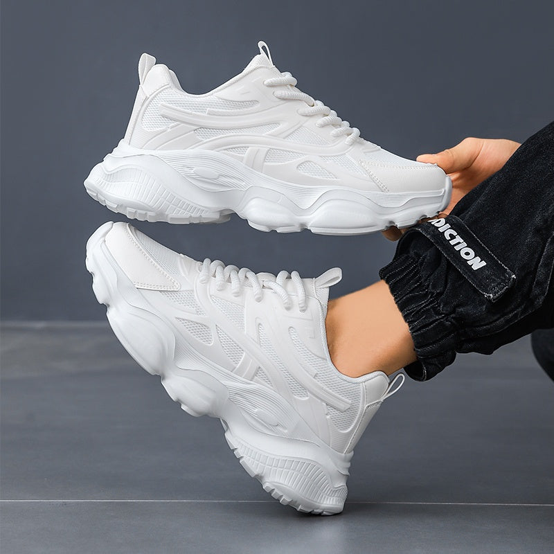 Classic Design of Beige Thick Soled Casual Sports Shoes