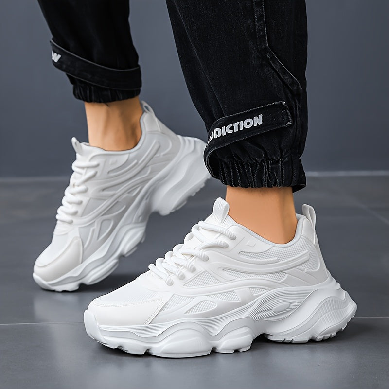 Classic Design of Beige Thick Soled Casual Sports Shoes