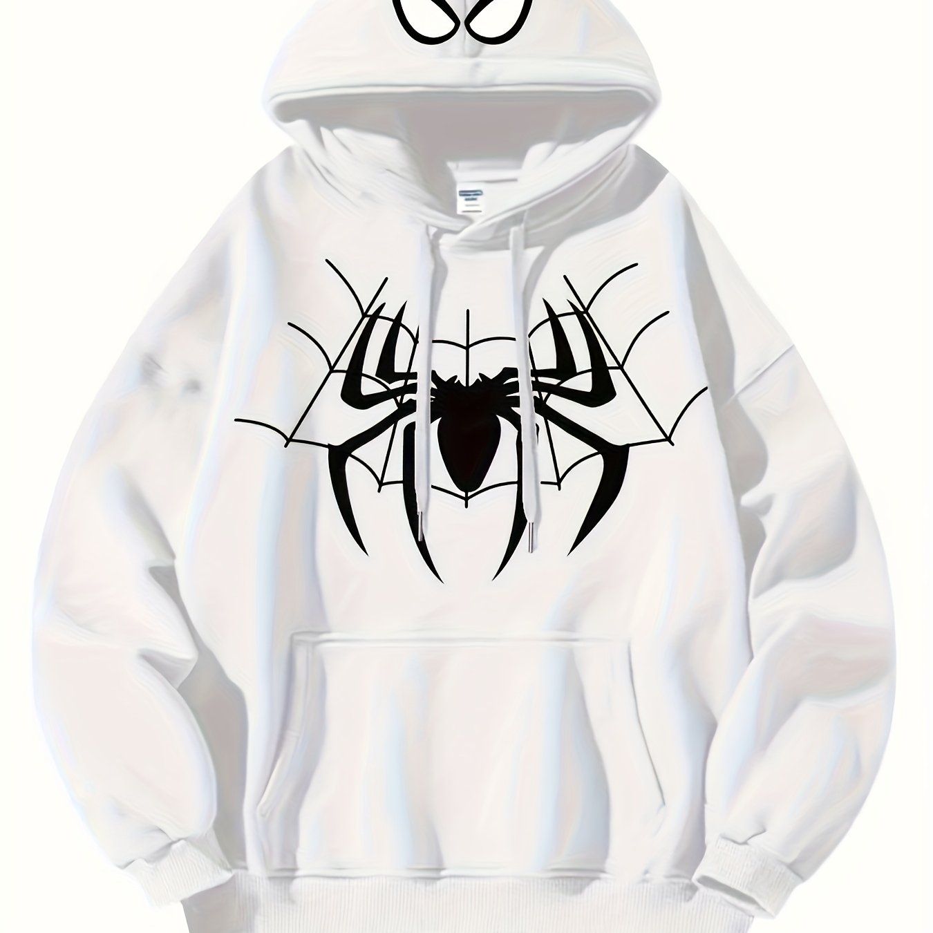 Men'S Spring And Autumn Hoodie Featuring Spider Print Elements