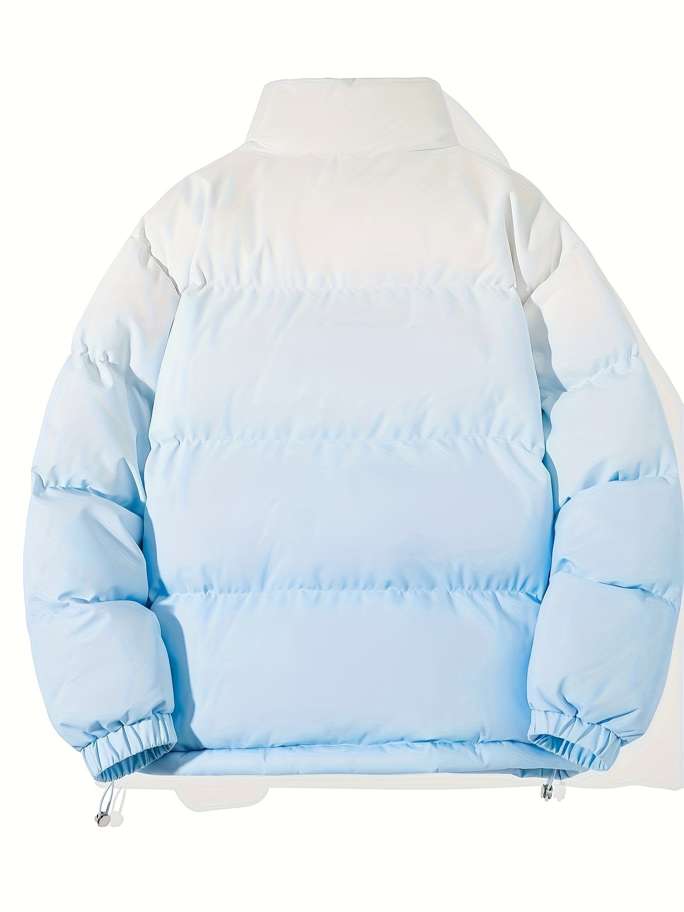 Men Street Style Stand Collar Coat, , Non-Stretch Woven Polyester,Long Sleeve Casual Warm Gradient Jacket for Autumn and Winter