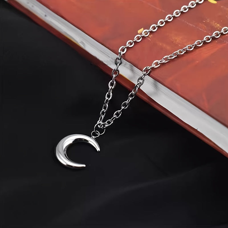 Moon Necklace: Simple, Elegant, Punk, Hip-Hop