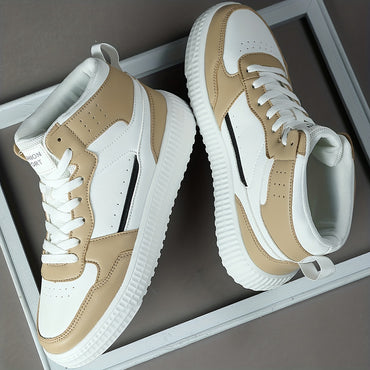 4-color EVA Sole Men's Fashion Lightweight Laced Casual High-top Shoes Sports